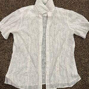 Vintage Sheer Flower Button Up